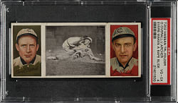 1912 T202 Hassan Triple Folder "Evers Makes A Safe Slide" Archer/Overall PSA VG-EX 4