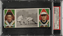 1912 T202 Hassan Triple Folder "Knight Catches a Runner" Walter Johnson/Knight PSA VG-EX 4