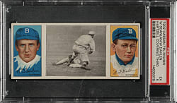 1912 T202 Hassan Triple Folder "Hartzell Covering Third" Scanlan/Dahlen PSA EX 5