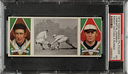 1912 T202 Hassan Triple Folder "Knight Catches A Runner" Walter Johnson/Knight PSA EX 5