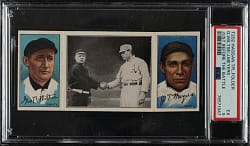 1912 T202 Hassan Triple Folder "Just Before The Battle" Wiltse/Meyers PSA EX 5