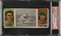 1912 T202 Hassan Triple Folder "Lobert Almost Caught" Cy Young/Kling PSA EX 5