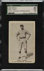 1922 W575-1 Henry Johnson Confectioners Max Carey SGC FAIR 20