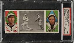 1912 T202 Hassan Triple Folder "Sullivan Puts Up a High One" Gray/Groom PSA NM 7