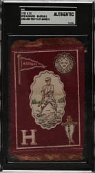 Circa 1910 B33 "College Athlete, Pennant and Seal" Fringed Rugs Harvard - Baseball SGC Authentic