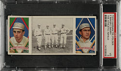 1912 T202 Hassan Triple Folder "The Athletic Infield" Barry/Frank "Home Run" Baker PSA VG 3