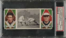 1912 T202 Hassan Triple Folder "Knight Catches A Runner" Walter Johnson/Knight PSA GOOD 2