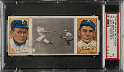 1912 T202 Hassan Triple Folder "Wheat Strikes Out" Zack Wheat/Dahlen PSA POOR 1
