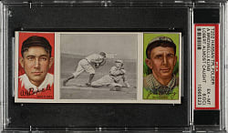 1912 T202 Hassan Triple Folder "Lobert Almost Caught" Bridwell/Kling PSA EX-MT 6 (OC)