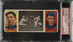 1912 T202 Hassan Triple Folder "Tom Jones At Bat" McLean/Fromme PSA EX-MT 6
