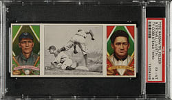 1912 T202 Hassan Triple Folder "Ty Cobb Steals Third" Austin/Stovall PSA EX-MT 6