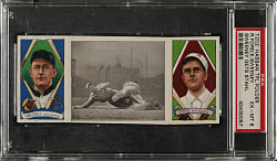 1912 T202 Hassan Triple Folder "Sweeney Gets Stahl" Sweeney/Ford PSA EX-MT 6