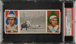 1912 T202 Hassan Triple Folder "Engle In A Close Play" Tris Speaker/Engle PSA EX-MT 6