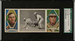 1912 T202 Hassan Triple Folder "A Close Play At Home" Bobby Wallace/Pelty SGC VG 40
