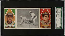 1912 T202 Hassan Triple Folder "A Close Play At Home" Bobby Wallace/LaPorte SGC VG 40