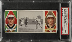 1912 T202 Hassan Triple Folder "Birmingham Gets To Third" Walter Johnson/Street PSA EX 5