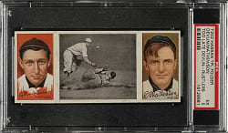 1912 T202 Hassan Triple Folder "Too Late for Devlin" Christy Mathewson/Devlin (Rustlers) PSA EX 5