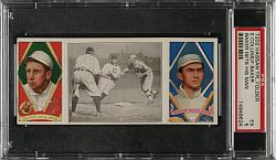 1912 T202 Hassan Triple Folder "Baker Gets His Man" Frank Baker/Eddie Collins PSA EX 5
