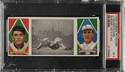 1912 T202 Hassan Triple Folder "Sweeney Gets Stahl" Ford/Vaughn PSA EX 5