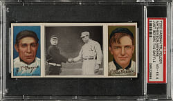 1912 T202 Hassan Triple Folder "Just Before The Battle" Christy Mathewson/Meyers PSA VG-EX 4