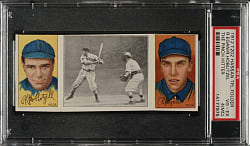 1912 T202 Hassan Triple Folder "The Pinch Hitter" Hoblitzel/Egan PSA VG-EX 4 (MC)