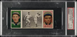 1912 T202 Hassan Triple Folder "Donlin Out at First" Gibson/Camnitz PSA VG-EX 4