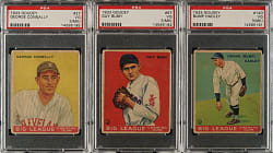 1933 R319 Goudey PSA VG 3 (MK) Trio: Guy Bush, Bump Hadley and George Conally