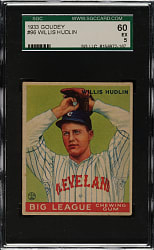 1933 R319 Goudey #96 Willis Hudlin SGC EX 60