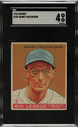 1933 R319 Goudey #156 Danny MacFayden SGC VG/EX 4