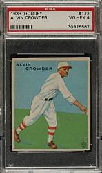 1933 R319 Goudey #122 Alvin Crowder PSA VG-EX 4