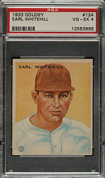1933 R319 Goudey #124 Earl Whitehill PSA VG-EX 4