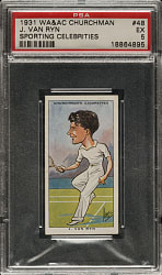 1931 W. A. A. C. Churchman "Sporting Celebrities" #48 John Van Ryn PSA EX 5