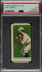 1909 E102 Anonymous "Set of 25" Hal Chase PSA FAIR 1.5 (MC)