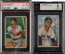 1952 Bowman #82 Gus Zernial and #205 Walt Masterson PSA- and BVG-Graded Pair