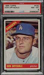 1966 Topps #430 Don Drysdale PSA NM-MT 8