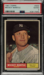 1961 Topps #300 Mickey Mantle PSA GOOD 2