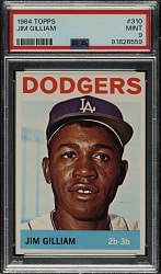 1964 Topps #310 Jim Gilliam PSA MINT 9