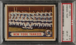 1957 Topps #97 New York Yankees Team PSA NM-MT 8
