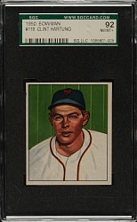 1950 Bowman #118 Clint Hartung SGC NM/MT+ 92