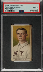 1909-1911 T206 White Border Rube Marquard Portrait PSA GOOD 2