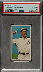 1909-1911 T206 White Border Germany Schaefer Washington PSA VG-EX+ 4.5 - Old Mill Back