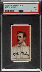 1909-1911 T206 White Border Phil Poland PSA VG+ 3.5 - Sovereign 350 Back