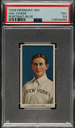 1909-1911 T206 White Border Hal Chase Portrait Blue Background PSA VG+ 3.5