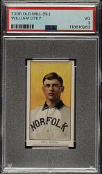 1909-1911 T206 White Border William Otey Southern Leaguer PSA VG 3 - Old Mill Back
