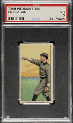 1909-1911 T206 White Border Ed Reagan Southern Leaguer PSA VG 3