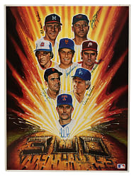 1990 Ron Lewis 300 Win Club Multi-Signed Limited-Edition Print with Nolan Ryan and Tom Seaver