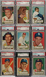1952 Topps PSA- and SGC-Graded Collection (9)