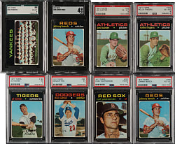 1971 Topps Hall of Fame PSA- and SGC-Graded Collection (8) Including Johnny Bench, Carl Yastrzemski, and Al Kaline