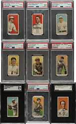 1909-1911 T206 White Border PSA- and SGC-Graded Collection (9)