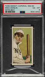 1909-1911 T206 White Border Mike Donlin with Bat PSA EX-MT 6